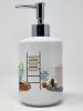 Toy White Poodle Ceramic Soap Dispenser Hand Soap Dispenser Pump Bottles for Bathroom Kitchen, Empty Refillable Liquid Soap Container