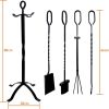 Fireplace Tools Set Indoor with Thicker Stand,Iron Home Wood Stove Accessories,Metal Fire Poker Set for Outdoor Fire Pit