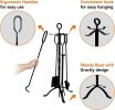Fireplace Tools Set Indoor with Thicker Stand,Iron Home Wood Stove Accessories,Metal Fire Poker Set for Outdoor Fire Pit