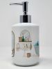 Black Siberian Husky Ceramic Soap Dispenser Hand Soap Dispenser Pump Bottles for Bathroom Kitchen, Empty Refillable Liquid Soap Container